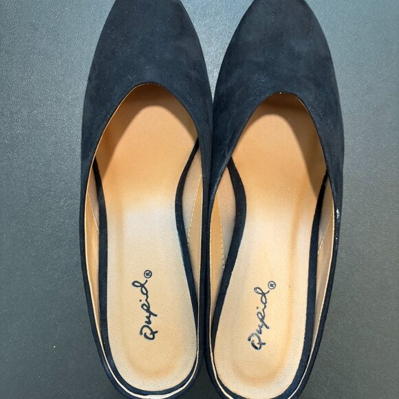 Qupid Black Block Heel Mules | Women’s 7 - Picture 2 of 8